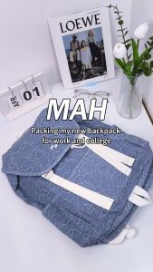 MAH Denim Tour Backpack Blue Series Large capacity Durable 15.6 inch