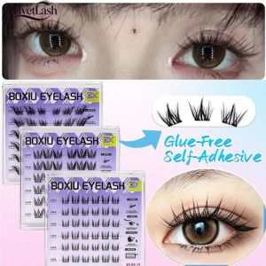VelvetLash【Local Stock】No Glue 3D Cat Eye False Eyelashes Stemless Self Adhesive Lashes C Curl DIY Lash Extensions Makeup Tools