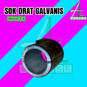 Sock drat dalam 3/4 Galvanis Sok Penyambung Pipa Penangkal Anti Petir Sock Galvanis