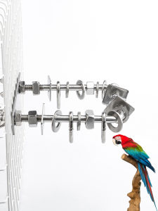 อุปกรณ์นกแก้ว304ของเล่นนกแก้วสแตนเลสขนาดกลางและขนาดใหญ่ที่วางโชว์กรงนกเพื่อการศึกษาพัฒนาฟันกัดและกัด