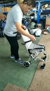 Braun Mall-【จัดส่งฟรี】รถเข็นอลูมิเนียม รถเข็นผู้ป่วย วีลแชร์พับได้ รถเข็นอลูมิเนียม กระเป๋าใส่เดินทาง รับน้ำหนักได้ถึง 150กก，พร้อมกระเป๋าใส่เดินทาง พรีเมี่ยม ขายดี!!!