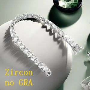 Fashion Simple S925 Sterling Silver 3-6.5mm D VVS1 Full Moissanite Tennis Bracelet for Women Wedding Jewelry