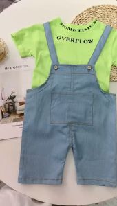 TREEHOUSE baby infant set clothes Short Sleeve T-Shirt Suspender Pants Two-piece Casual Boys and Girls Clothing Set