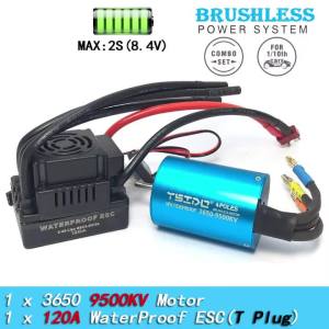 YSIDO 3650 Brushless Motor 60A/80A/120A ESC W/ Heatsink Cooling Combo for Axial Traxxas HSP Tamiya Arrma RedCat 1/10 RC Car Part