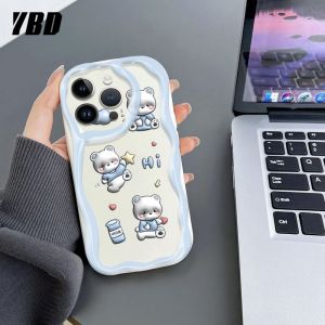 Ybd Ốp dễ thương thời trang cho Xiaomi Redmi 12c Ốp lượn sóng Ốp họa tiết hoạt hình mặt trăng