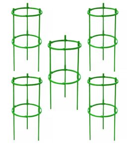 Tomato Cage Plant Support 2 Layers Plant Stakes Round Plant Support Ring Plastic Plant Cage Holder Flower Pot Climbing Trellis