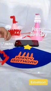 มาสกินหมวกวันเกิด หมวกHappy Birthday สำหรับปาร์ตี้ พร้อมส่งจากไทย