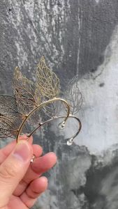 Khuyên vành tai nữ kẹp sang chảnh Hàn Quốc hình Chiếc Lá