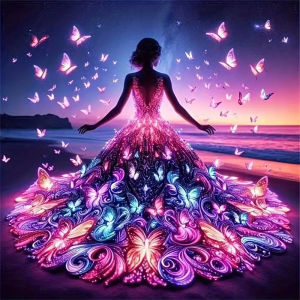 Jigsaw Puzzle 500/1024PCS Beautiful Dreamy Girl Portrait Under Starry Night Sky With Glowing Stars For Adults Relaxing Gift
