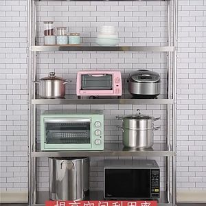 Kitchen Organizer Storage Rack Stainless Steel Kitchen Rack Thicken Kitchen Cabinet Rack Microwave Table Rack Kitchen Rack Floor Standing With Wheels Pot Plates Storage Rack