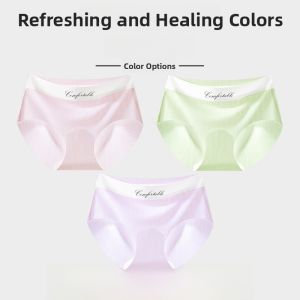 Miiow | Antibacterial Ice Silk Triangle Shorts Womens Underwear Seamless Comfortable Mid Waist Anti Chafing Summer Breathable Briefs
