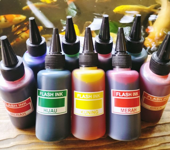 TINTA STEMPEL FLASH KERTAS , all varian 15 warna ,100 ml