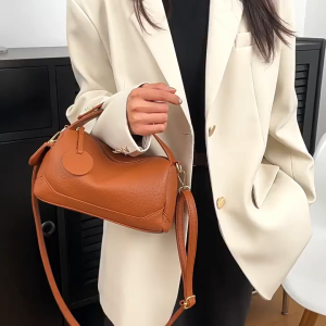 MC Korean Pillow Bag For Women Crossbody Bag Soft Leather Large Capacity Commuting Boston Bag Womens Handbag Single Soulder