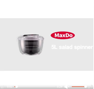 [SG STOCK]4-in-1 Salad Bowl Salad Spinner Push Lever Spin 5L Double Basket Drainage Design Fruit Vegetable Dryer