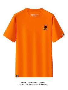 Pure Cotton Short Sleeve Mens T-Shirt Casual round Neck Loose Fit Summer Fashion Brand Printed Tee Youth Popular Style