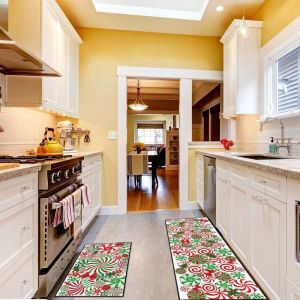 Thảm Nhà Bếp Hình Chữ Nhật VIKAMA Farmhouse Giáng Sinh Let It Snow Có Thể Giặt Được Chống Dầu Chống Trượt Thảm Lối Vào Hành Lang Để Trang Trí Nhà Cửa
