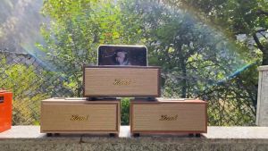 KISONLI - Speaker Bluetooth Portable Retro Klasik Wooden G-12A