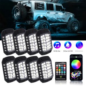 Đèn LED Neon RGB 3D Đa Năng Cho Gầm Xe Đèn Trang Trí Gầm Xe Cho Jeep Xe Tải SUV ATV UTV - Bộ 4/8/12 Phụ Kiện Trang Trí