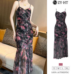 ZYHT EraVogue Womens Dresses Pink Dresses Fish Tail Dresses Single Strap Dresses Work Dresses High-class Dresses Vintage Dresses Event Dresses Party Dresses Evening Dresses 21228