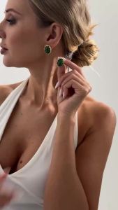Ingemark | Ingemark 3 Colors Vintage Oval Resin Stud Earrings for Women Bohemian Geometric Acrylic Piercing Earrings Daily Wear Jewelry New