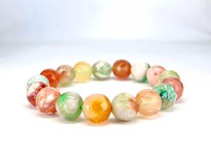 NATURAL COLORFUL GREEN SAKURA BRACELET ( Calming stone )