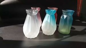 แจกันแก้ว แจกันใส่ดอกไม้ แจกันสีทูโทน รู่น 40834084