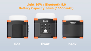 Flashfish FL9-A 10W 56WH 15600MAH แหล่งจ่ายไฟพร้อมไฟและเสียงอเนกประสงค์ พาวเวอร์แบงค์แคมป์ 3 in 1 + ไฟฉาย + ลำโพงบลูทูธ