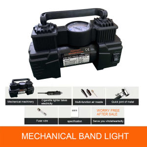 Mini Air Compressor 12V 150PSI Dual Cylinder Heavy-Duty Tire Inflator with LED Light Car Electric Air Pump Auto Inflatable Tool