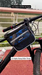 Túi treo sườn xe đạp thể thao để đựng vật dụng có ngăn đựng điện thoại cảm ung tiện lợi tặng túi trùm đi mưa