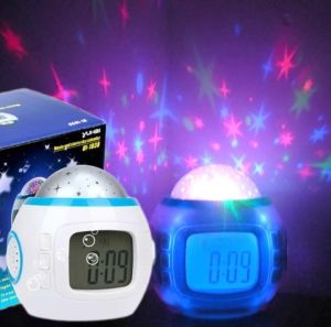 JAM ALARM DIGITAL INDIKATOR LED PROYEKTOR MULTI COLOR BINTANG SOUND WAKER