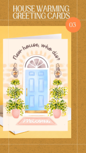 New Home Card - Happy New Home | Blue Door Minimalist New Home New House| A6 Greeting Card | Free Envelope