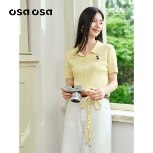OSA | Academic Style Cat Embroidery Knit T-Shirt