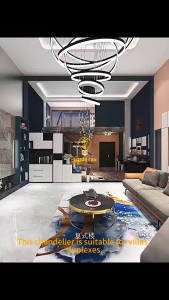 Nordic home decoration stair chandelier living room bedroom and dining room Pendant lights ceiling light indoor lighting Tricolor With APP/Remote