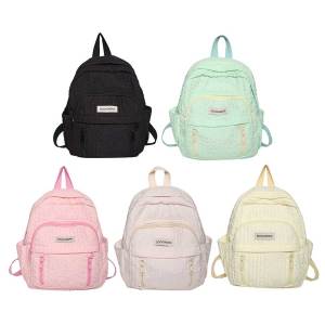 【Hàng mới】 Túi sinh viên màu trơn cặp đi học Nylon gấp nhiều túi quà tặng ngày lễ nhẹ chống xước có thể điều chỉnh