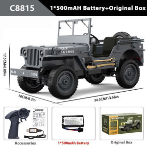Xe Điều Khiển Từ Xa Willys C8815 Tỷ Lệ 1/10 4 Bánh Dẫn Động 2.4G RTR Xe Quân Sự Leo Núi Xe Địa Hình Dành Cho Người Lớn Và Trẻ Em Quà Tặng