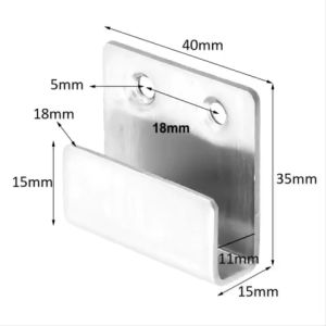 1 Móc treo chữ U bằng inox (40x35mm) không kèm ốc vít giá đỡ góc