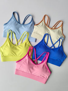 Shockproof Sports Bra Womens Cross Strap Running Yoga Vest Fitness Gym Summer Anti Shake Sports Underwear Breathable Tank Top