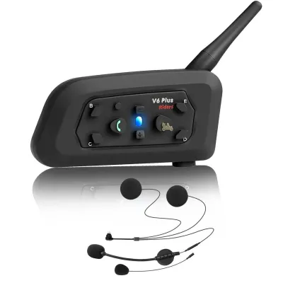 INTERCOM V6 PLUS HEADSET HELM BLUETOOTH 6 RIDER PAIRING WATER RESISTANT IPX67 INTERCOM BLUETOOTH 5.3 BEST QUALITY INTERCOM