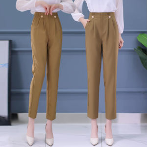 Casual High Waist Straight Leg Suit Pants Womens Spring Autumn New Style Harlan Loose Nine Points Smoke Tube Trousers
