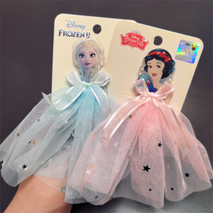 กิ๊บติดผมลายลูกไม้เจ้าหญิงดิสนีย์สำหรับเด็กผู้หญิง กิ๊บติดผมด้านข้างสุดหรูหรา ติดผมหางม้า ประดับผม ของตกแต่งผม ของตกแต่งผม