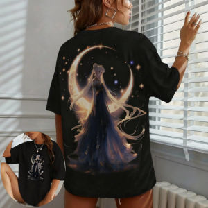 Bandai | Sailor Moon Womens Mens T-shirt Usagi Tsukino Anime Tee Summer and Spring Girls Short Sleeves Round Neck Parent-child Outfits
