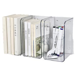 Invisible Transparent Acrylic Bookshelf Desk Organizer Document Holder Student Book Storage Rack Tabletop File Storage Board