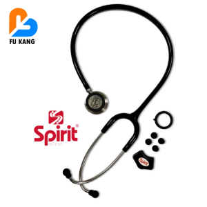 Spirit CK-S631FR Classic Deluxe Dual Head Stethoscope | Patented Rapid Conversion | Pressure-Sensitive Diaphragm | Medical Acoustic | Adult Diagnostic (Black)