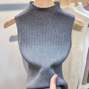 Big Brand Discount Womens Clothing Withdraw Label-Cut Sleeveless Knitted Bottoming Shirt Slim Fit Halterneck Vest Slim Fit Top