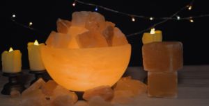 Premium 5A Grade Natural Himalayan Pink Salt Bowl Lamp Handmade Feng Shui Lucky Salt Lamp Cornucopia Lamp Air Purification