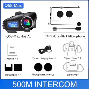 Kebidumei BT5.3 Motorcycle Helmet Intercom Headset 1000m intercomunicador moto Music Share Interphone WiFi App Dash Cam Auto Dvr