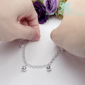 SilverWholesale #BB117 Original Silver Kids/Baby/Newborn Anklet Bracelet (Rantai Kaki/Tangan/Gelang Kanak/Budak/Bayi)
