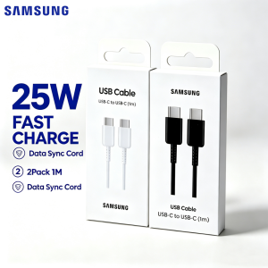 Samsung | Samsung USB-C to USB-C Cable 2Pack 1M PD 25W Fast Charge Anti-Break Data Cord For Galaxy S26 S25 S24 S23 Ultra Z Fold Flip 7 8 6