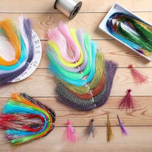 TAKBAS 10 Gói/Bộ Dụng Cụ Buộc Câu Cá Flash Fly Nhiều Màu Sắc Móc Câu Jig Phụ Kiện Trang Trí Mồi Câu Móc Câu Thép Carbon Dùng Cho Dòng Nước