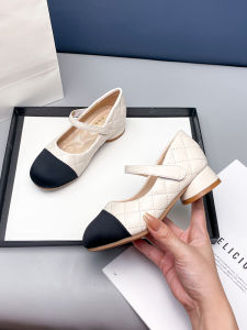 Princess Style High Heels Childrens Black Leather Shoes Baby Girls Spring Autumn Seasonal Wear Comfortable Soft Rubber Sole